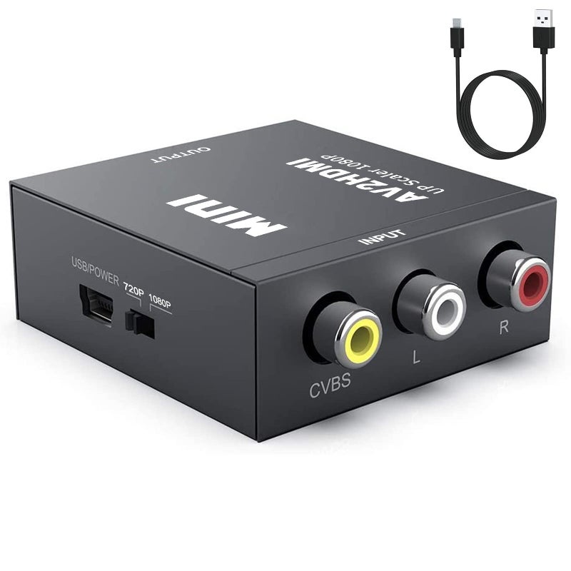 UPGROW RCA to HDMI Converter - 1080P Mini CVBS to HDMI Composite Video Audio Converter for NTSC PC Laptop Xbox PS4 PS3 TV STB VHS VCR Camera DVD - Image 1